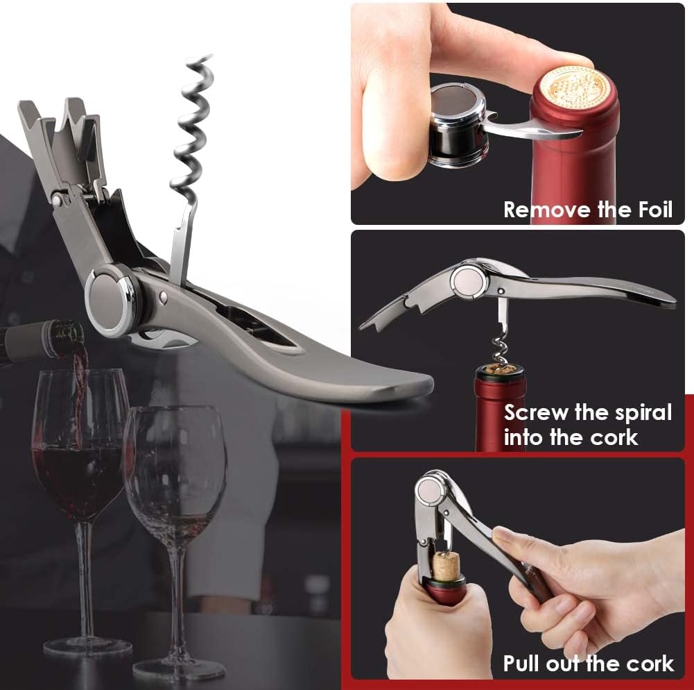 Professional Corkscrew Wine Bottle Opener with Beer Opener, Sommeliers Corkscrews, High-Level Bartender Wine Opener, Great Handling Screw Puller