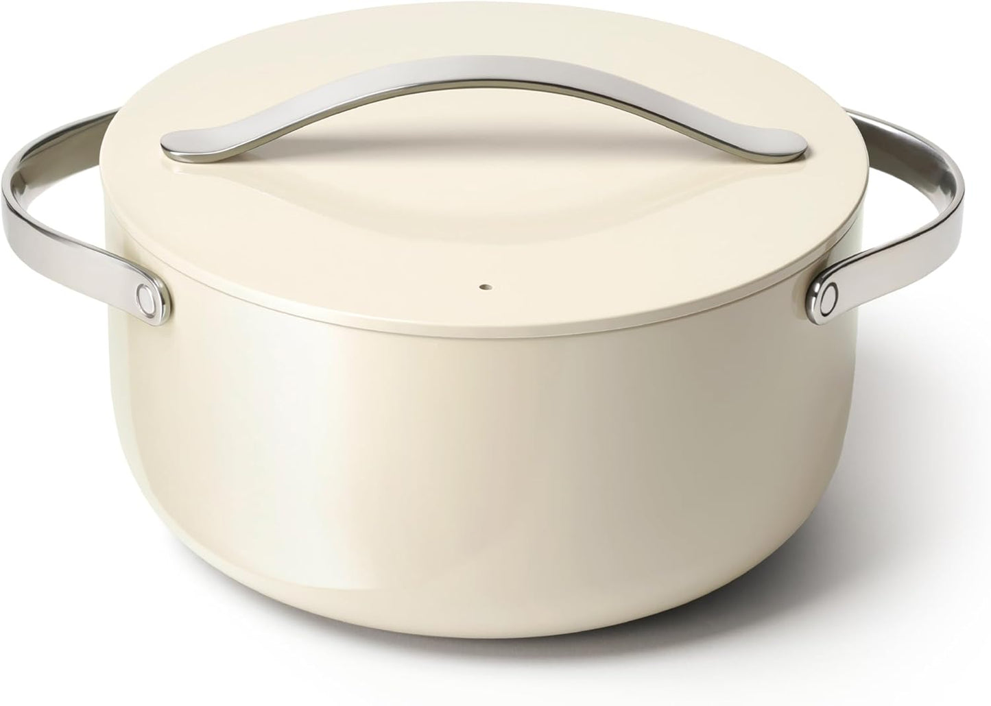 Caraway Dutch Oven Pot with Lid (6.5 qt, 10.5") - Non-Stick Ceramic Coating - Free From Forever Chemicals - Oven Safe & Stovetop Agnostic - Cream