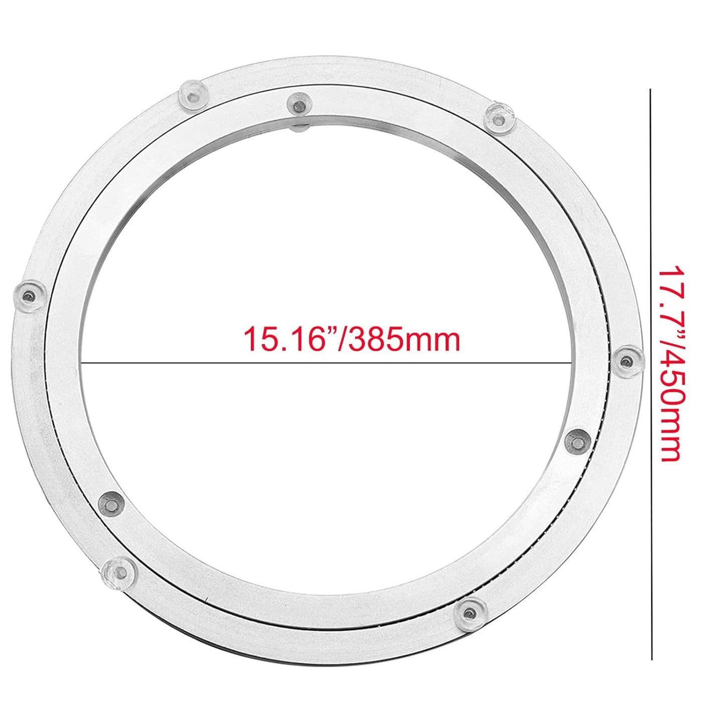 Aluminium Alloy Turntable Bearing, Heavy Duty Swivel Turntable Lazy Susan Rotating Bearing Turntable Round Dining Table Smooth Swivel Plate Hardware (450mm - 18inch)