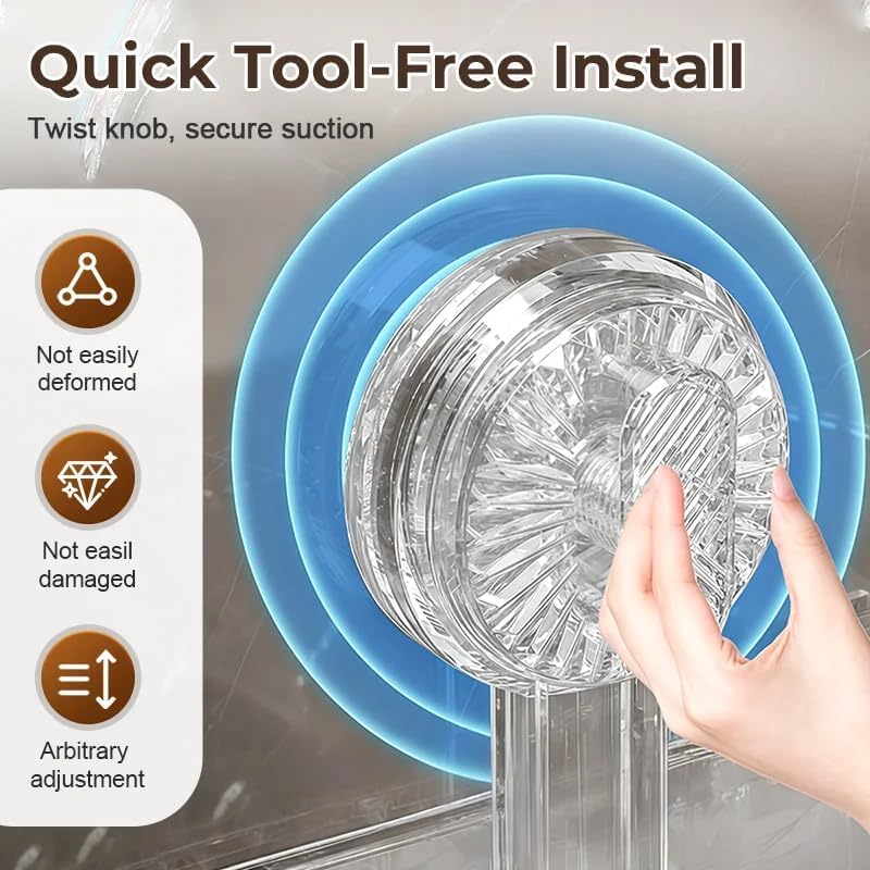 2025 NEW Universal Removable Faucet Storage Rack, Thickened and widened panel design, Removable faucet storage rack installs, no drilling required, residual water automatically drains away (White)