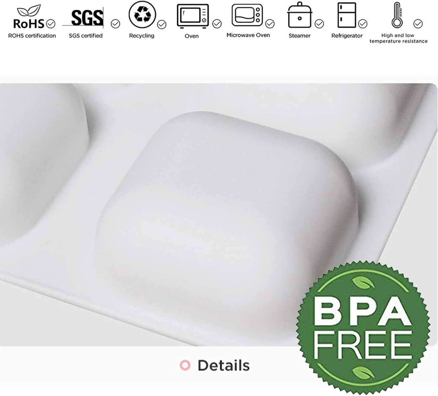 OCPO KITCHEN Square Silicone Mold for Baking Mousse Cake, 3D Silicone Mold for Baking Cheese Cakes Dessert Pastry Chocolate Pudding Ice Cream Handmade Soap Mold (8-Cavity)