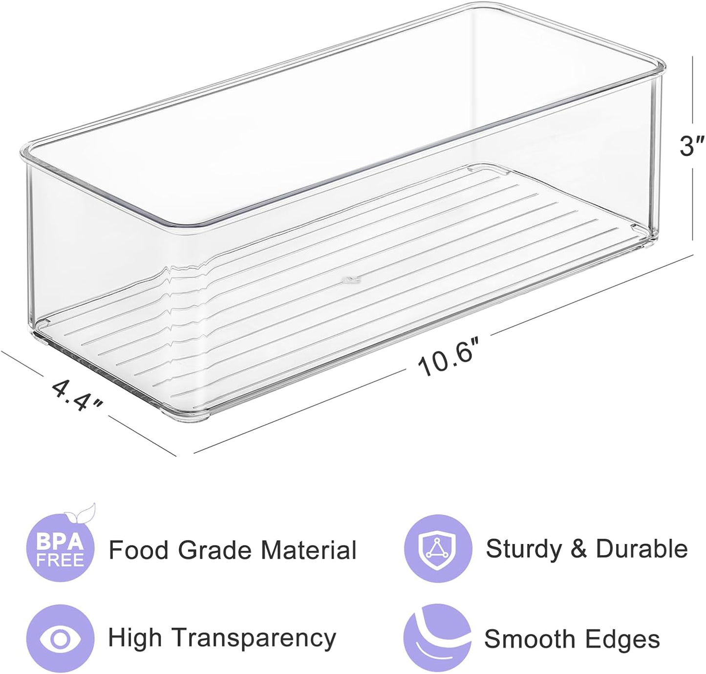 Hudgan 4 PCS Breastmilk Storage Container Set, Space-efficient for Breast Milk Storage in Fridge Freezer, Fits the Lansinoh and Medela bags