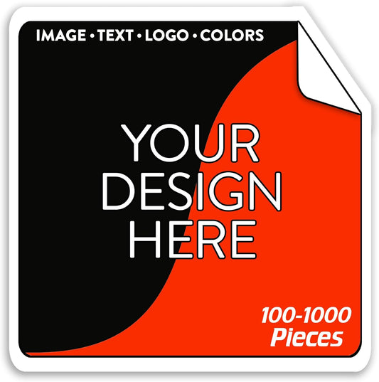 5-1000 Custom Vinyl Stickers - Upload Your own Image, Text, Design, Logo - Personalized Logo Labels for Handmade, Packaging, Bottle, Jars, Candle, Brand Stickers (Black, 2x2 Square)