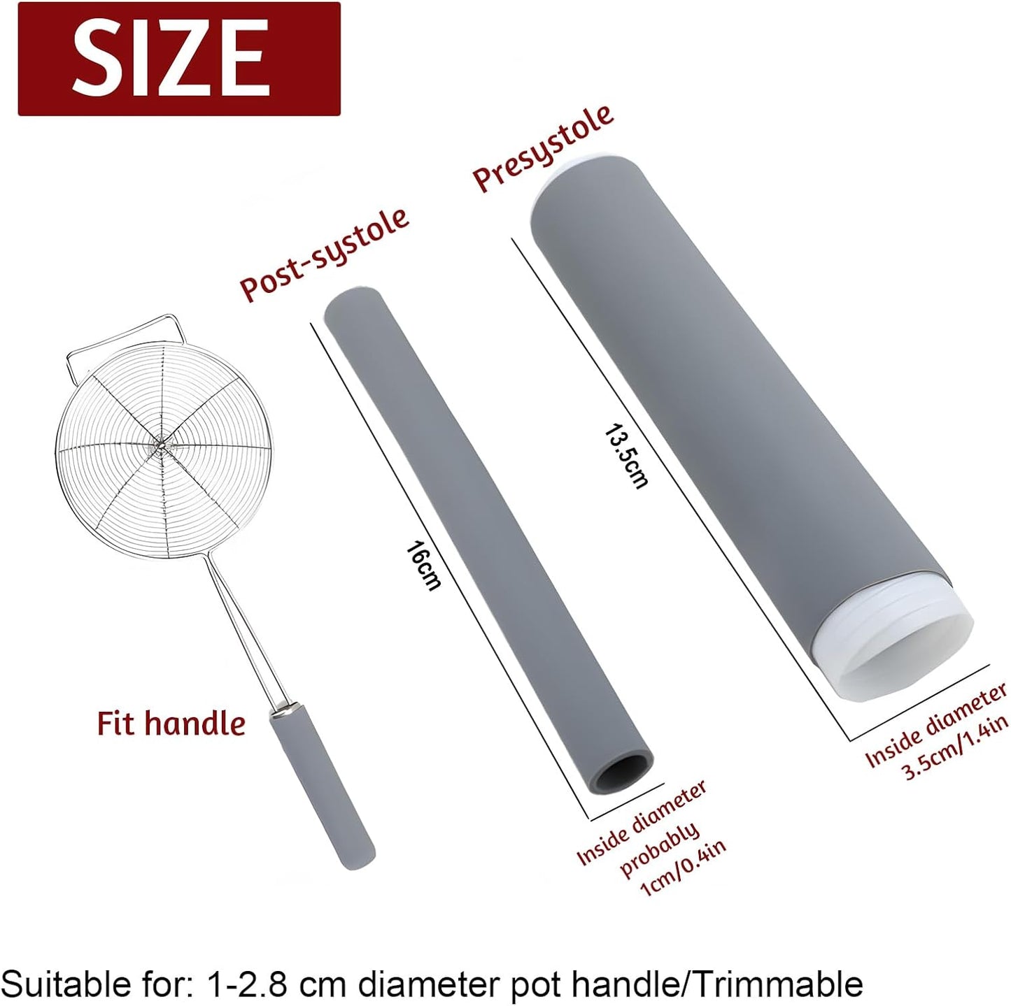 Upgraded Silicone Pan Handle Sleeve - Heat-Resistant&Non-Slip Cast Iron Handle Cover for Pots and Pans - Multipurpose Kitchen Protection(2pcs Small)