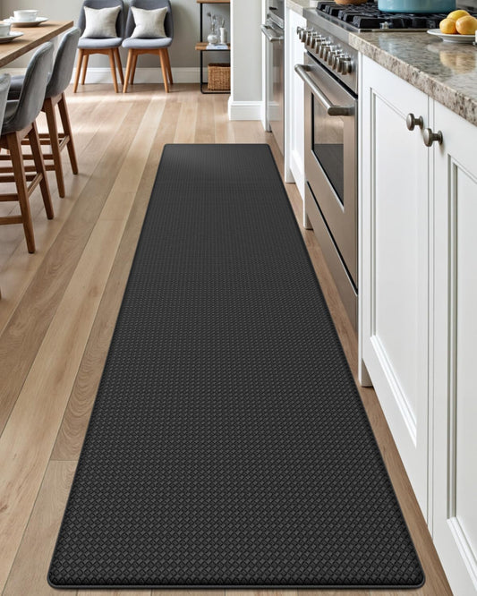 DEXI Kitchen Floor Mats Cushioned Anti Fatigue, 17x95, Long Standing Runner Rug Waterproof, Comfort Memory Foam Padded for Front Sink Laundry, Black