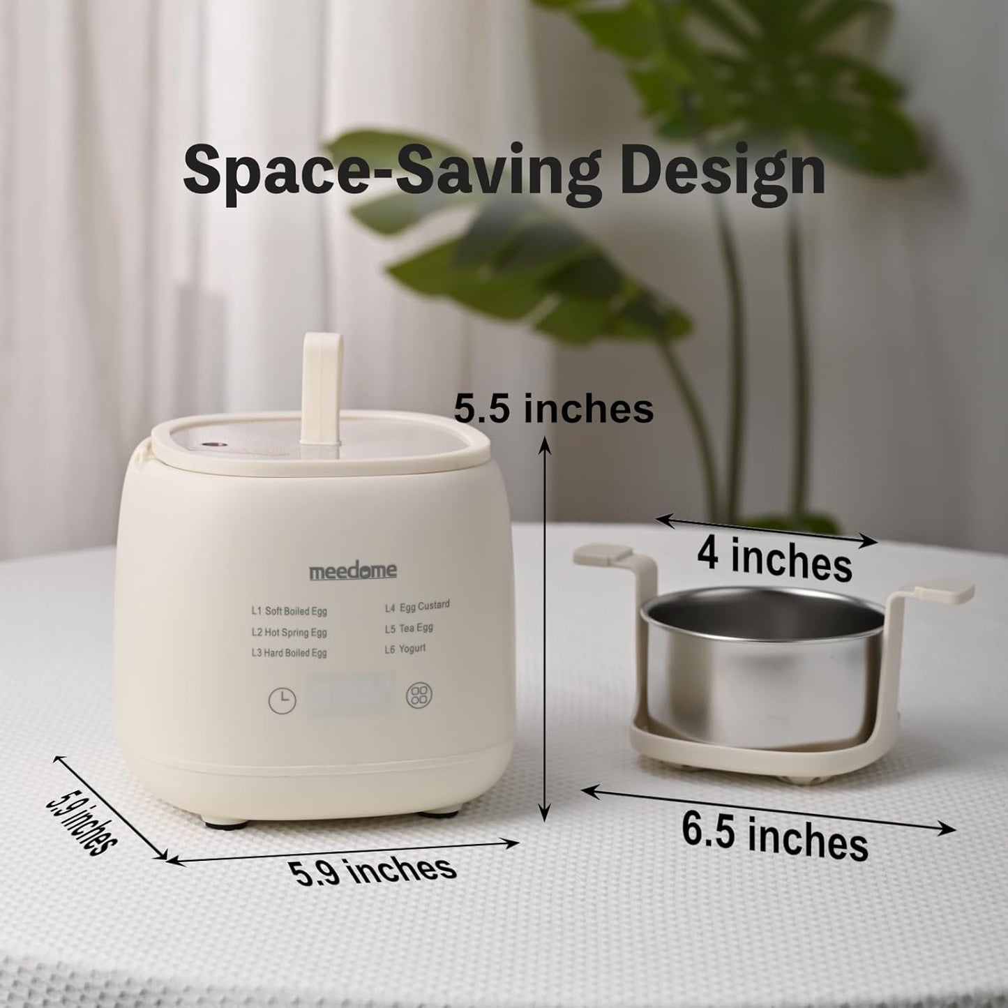 Electric Egg Cooker 6-in-1 with Auto Shut Off, Egg Steamer for Soft/Hard Boiled Eggs, Onsen Tamago, Tea Eggs, Custard, Yogurt Maker (BPA-Free Stainless Steel, Compact for Dorm/Keto Kitchen)