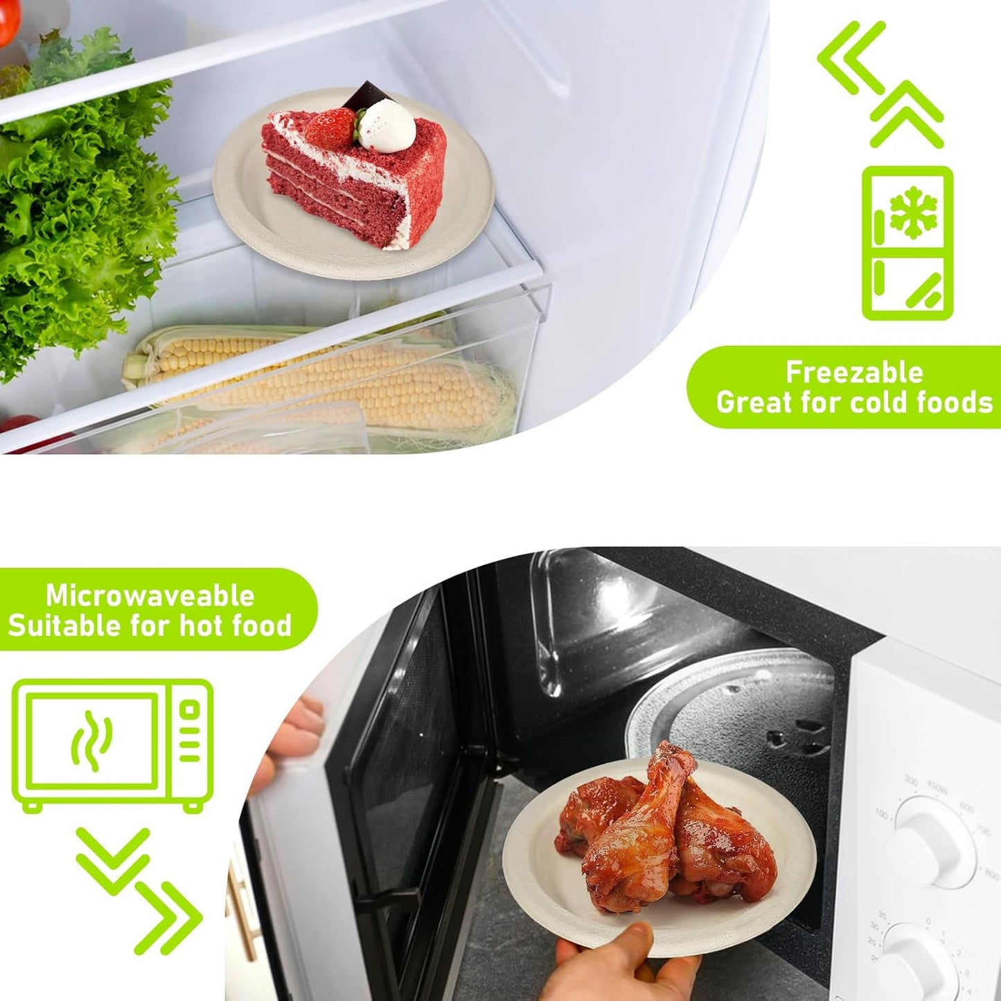 Paper Plates Bulk 400 Count, Small 6 inch Eco Friendly Plates, Compostable Biodegradable Disposable for Party, Everyday