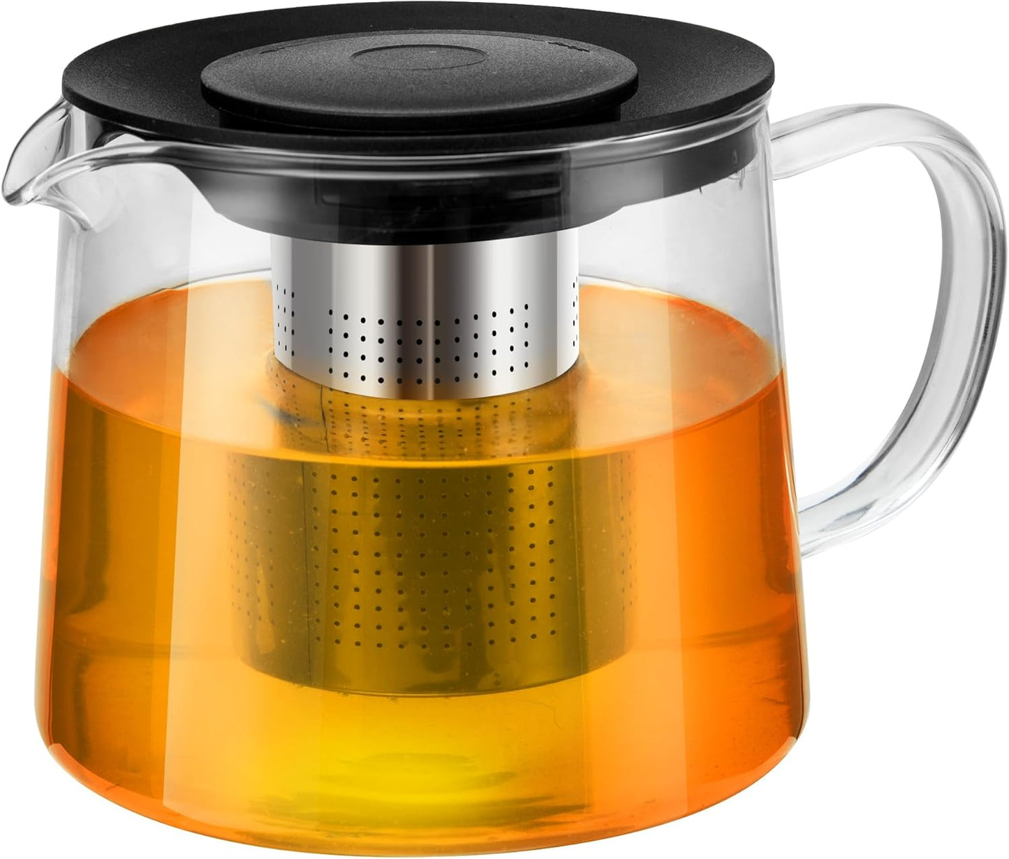 Glass Teapot 34oz/1000ml with Removable Stainless Steel Infuser Tea pot, Heatproof Borosilicate Glass Tea Make, Stovetop Safe Glass Tea Kettle for Loose and Blooming Leaf Tea