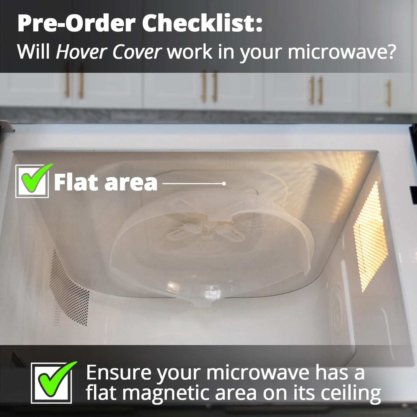 Magnetic Splatter Cover, 12-Inch Clear BPA-Free Food Lid, Vented Plate Guard with Steam Vents, Anti-Splash Microwave Lid, Dishwasher Safe, Space-Saving Magnetic Storage - Ivory