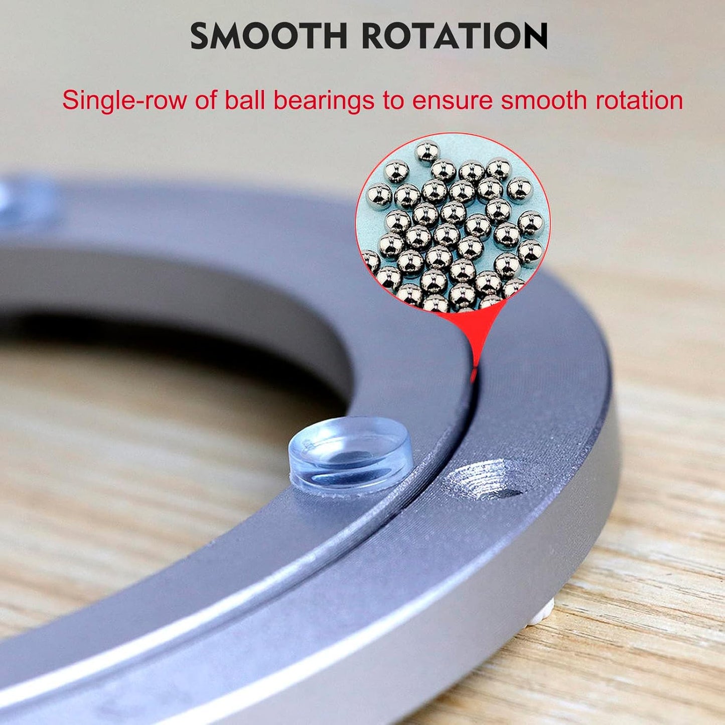 Aluminium Alloy Turntable Bearing, Heavy Duty Swivel Turntable Lazy Susan Rotating Bearing Turntable Round Dining Table Smooth Swivel Plate Hardware (450mm - 18inch)