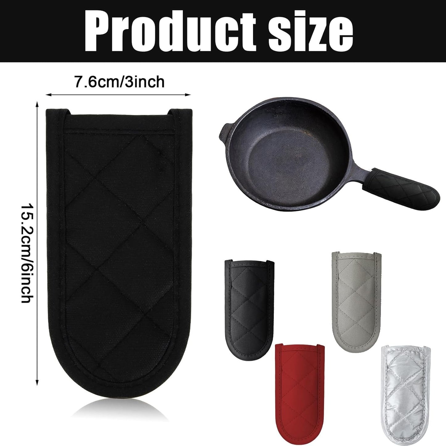 Patelai 4 Pieces Pan Handle Covers Heat Resistant, Hot Handle Holders Non Slip Pan Sleeves Cast Iron Skillet Holder Covers for Home Kitchen Cooking Tools (Elegant Styles)