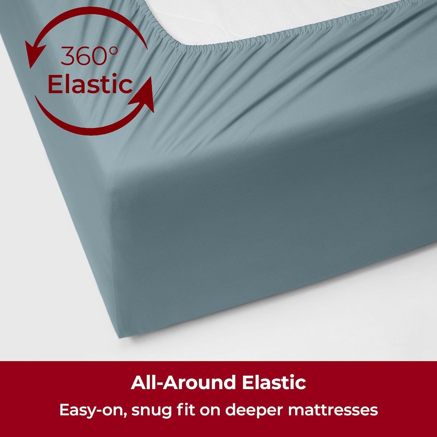 Mellanni Extra Deep California King Sheets - 4 PC Iconic Collection Bedding - Hotel Luxury, Ultra Soft, Cooling Bed Sheets - Wrinkle, Fade, Stain Resistant (Cal King, Spa Blue)