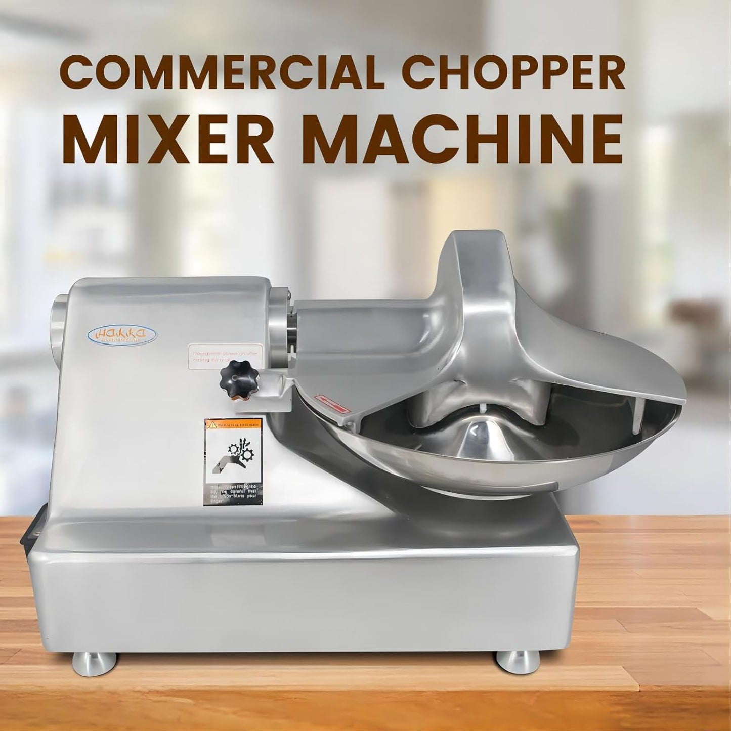 Hakka Commercial 10L Multifunction 18in Meat Bowl Cutter Mixer and Buffalo Chopper Food Processor Heavy Duty Meat Mixing Grindering Chopping Machine