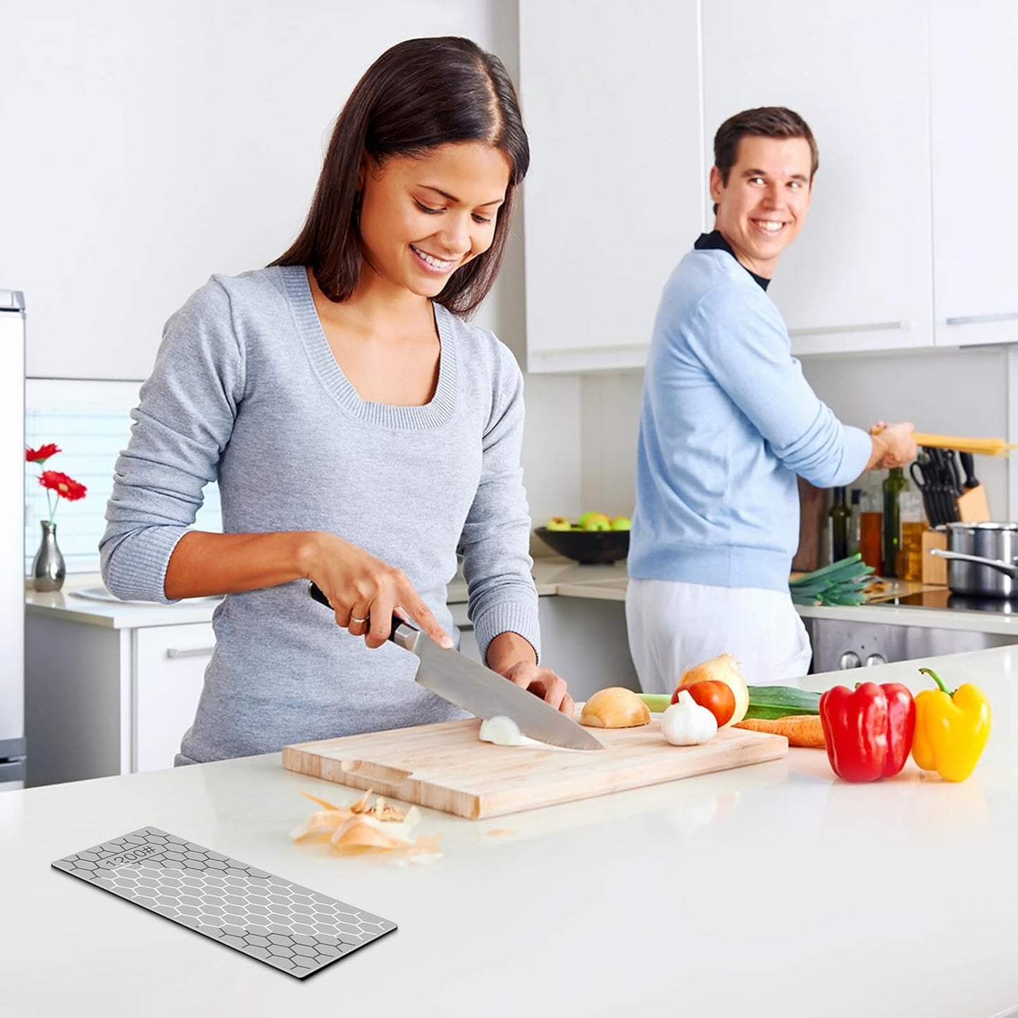 Diamond Sharpening Stone, 5 Pcs Knife Sharpener Stone with Non-Slip Base, Diamond Sharpening Plate for Scissors Pocket Knife Outdoor Kitchen Sharpening Tools (400/600/800/1000/1200 Grit)