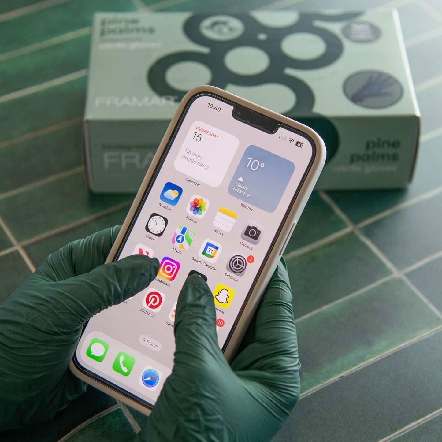 FRAMAR Green Gloves Disposable Latex Free – Powder Free Nitrile Gloves Small, Disposable Rubber Glove Small Nitrile Biodegradable Glove – 100 Pk