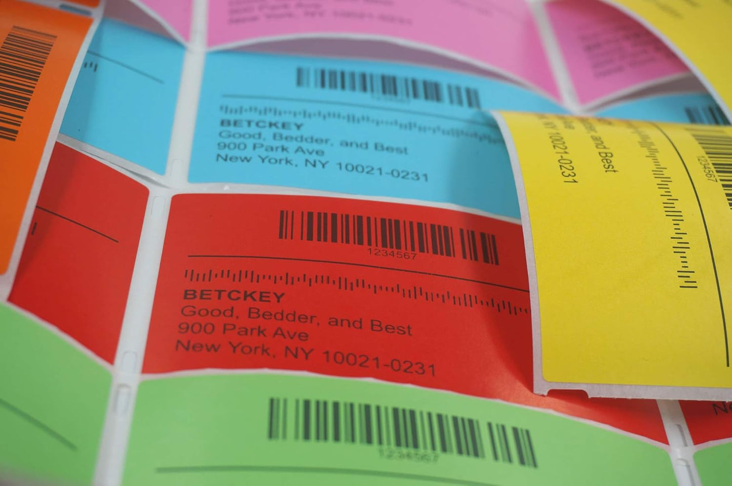 BETCKEY - 4" x 4" Shipping & Large Square Labels Compatible with Zebra & Rollo Label Printer,Premium Adhesive & Perforated[Green, 6 Rolls, 2100 Labels]