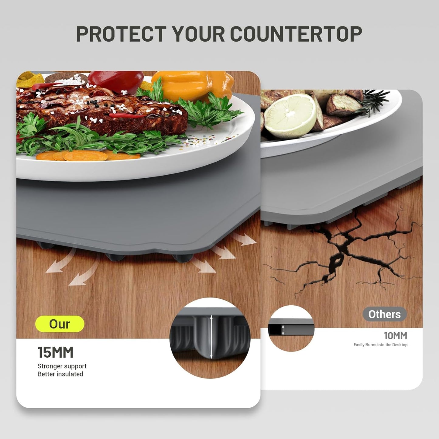 Food Warming Mat, Food Warming Mats for Countertop, Portable Electric Warming Tray for Parties Buffet with 3 Temp & 4 Hours Timer Setting, for Parties, Gatherings, Everyday Use