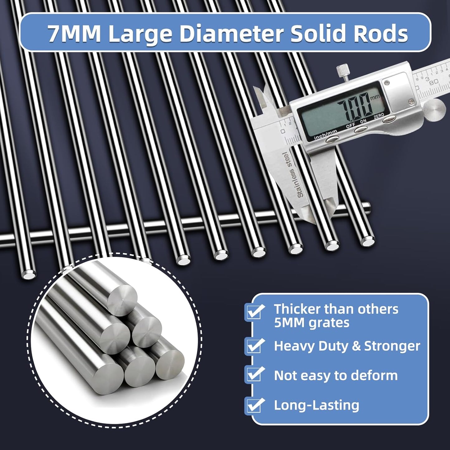 Stainless Steel Grill Grates for Weber Genesis ii Grill Parts 66032 Porcelain Enameled Flavorizer Bars Heat Deflector for Weber Genesis ii E-310 E-315 E-335 S-335 300 Series GS4 Grill Parts