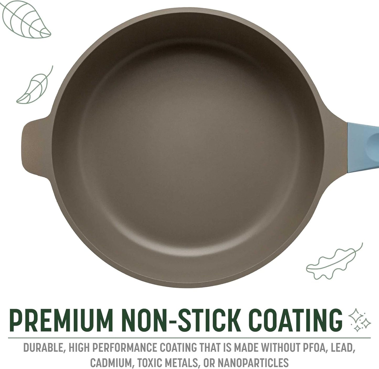 Goodful All-in-One Pan, Multilayer Nonstick, High-Performance Cast Construction, Multipurpose Design Replaces Multiple Pots and Pans, Dishwasher Safe Cookware, 11-Inch, 4.4-Quart Capacity, Blue Mist