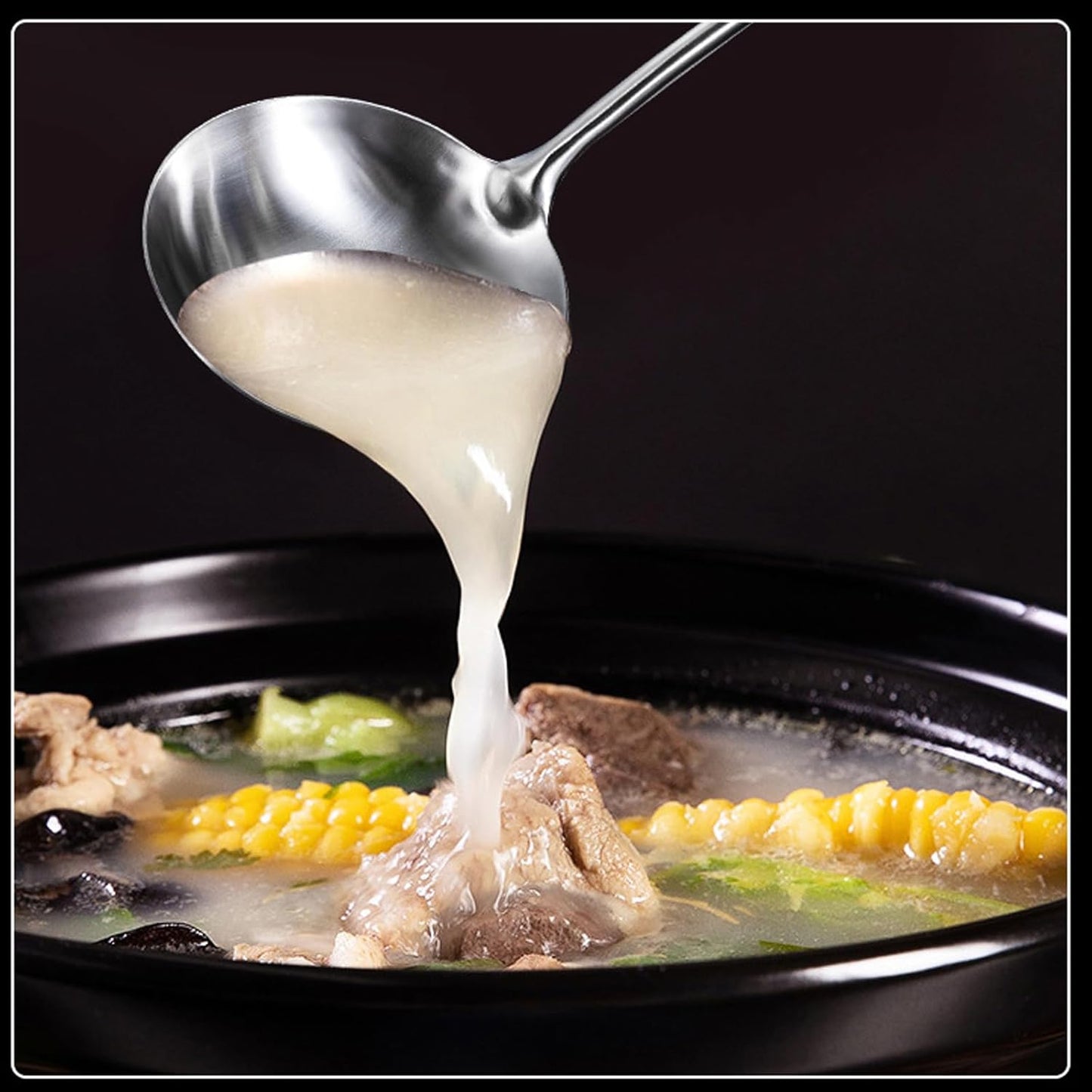 Soup Ladle, Stainless Steel Ladle, Ladles for Serving or Cooking, Durable Metal Ladle, Kitchen Lade 13.9 Inches1 Pack (Color:Silver)