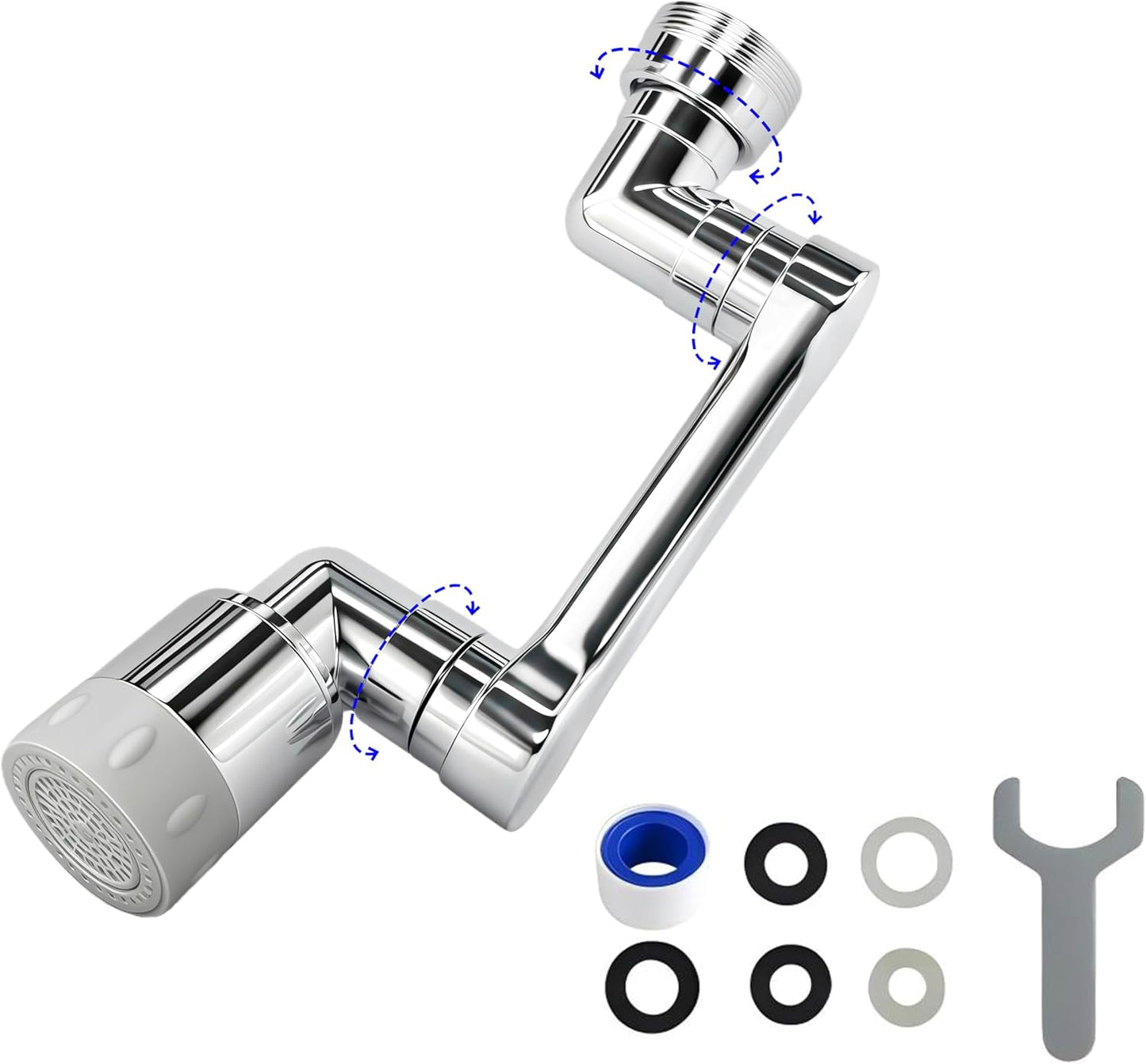 1080° 2 Mode Faucet Extender, Heavy Duty Rotating Sink Extension, Universal Swivel Multifunctional Robotic Arm, Rotating Splash Filter Extension Faucet Aerator for Kitchen Bathroom-1 Pcs