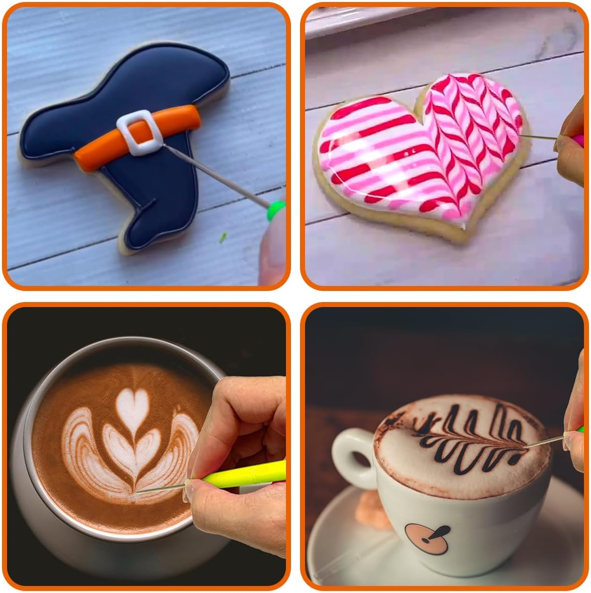 Frame Cookie Cutters 10 Shapes with 6 Cookie Scribes & 1 Storage Bag, Plaque Fondant Dough Cutters Baking Tools Kitchen Accessories for Home Daily Holiday Party