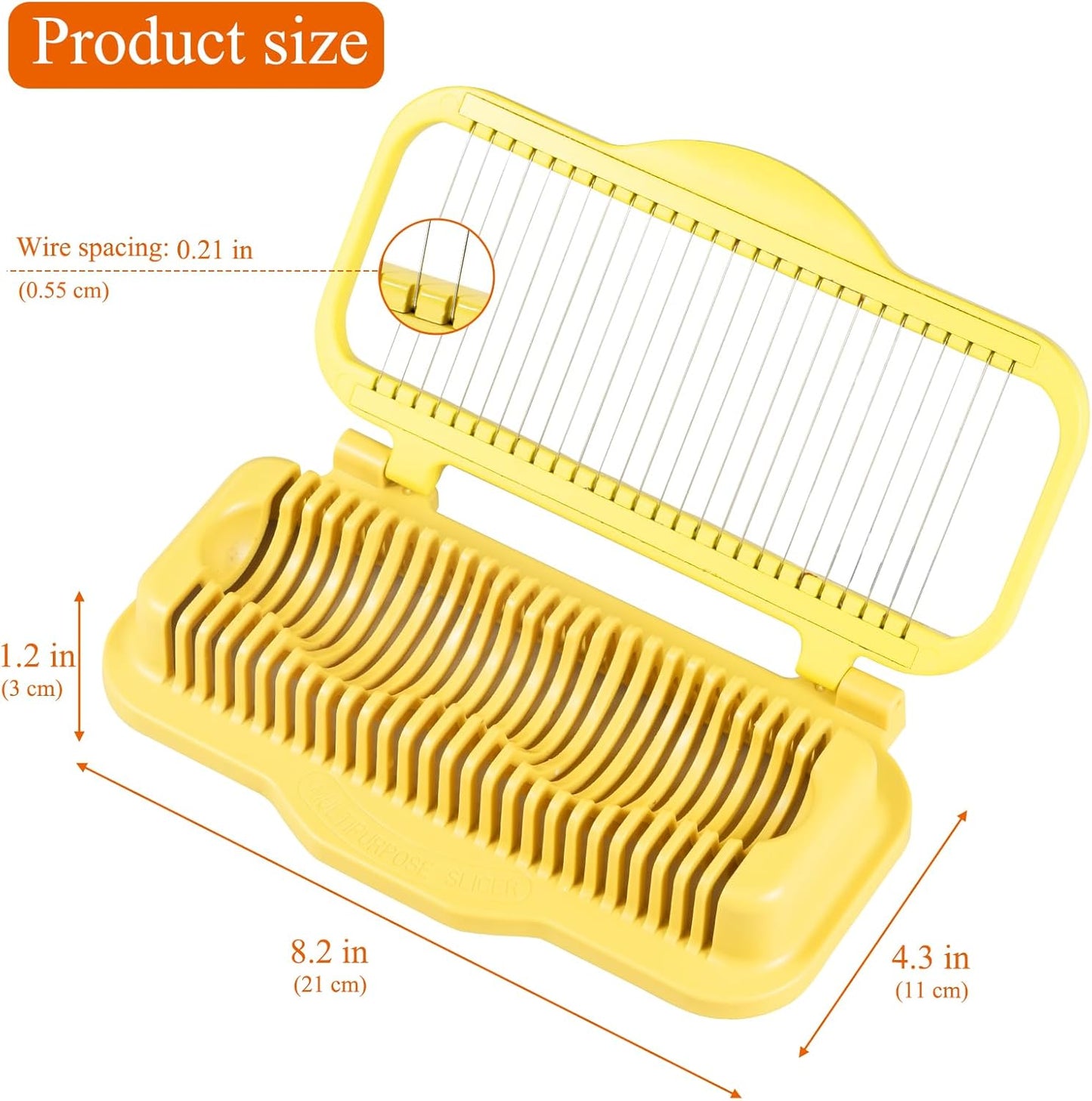 Larger Banana Slicer Egg Slicer for Hard Boiled Eggs, Stainless Steel & Aluminium Wires Strawberry slicer Multipurpose Heavy Duty Dishwasher Safe Banana Cutter slicer
