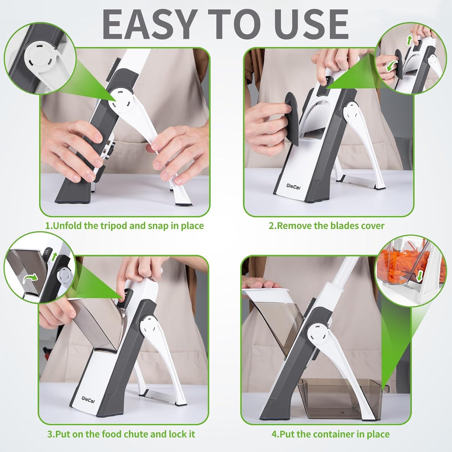 Vegetable Mandoline Slicer Adjustable Thickness 0.1-8 mm, Potato Chip Slicer, Mandoline Food Fruit Slicers For Kitchen, Faster Slice for Potato, Cucumber, Carrot, Lemon, Garlic