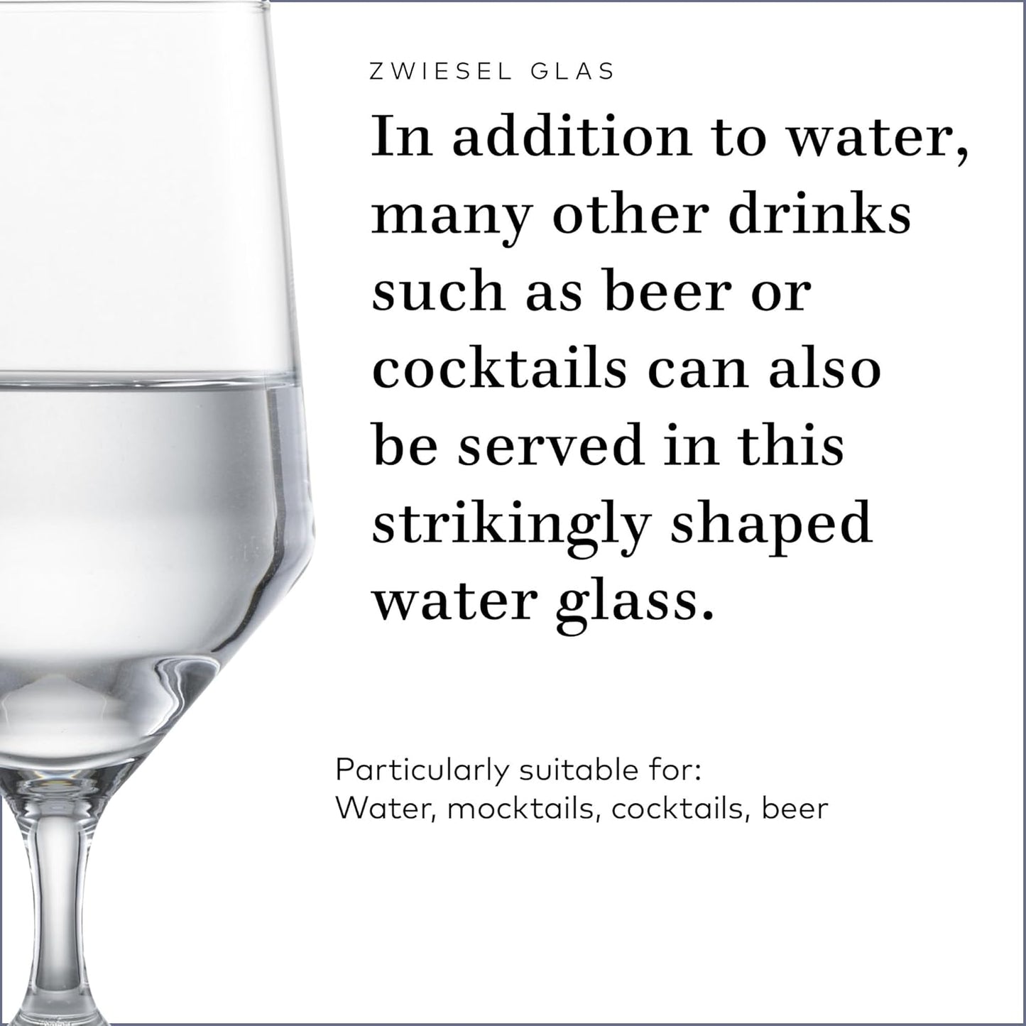 ZWIESEL GLAS Pure Water Glass (Set of 6), Drinking Glasses for Water, Dishwasher-Safe Machine-Made Tritan Crystal Glasses, Made in Germany (15 Ounce)