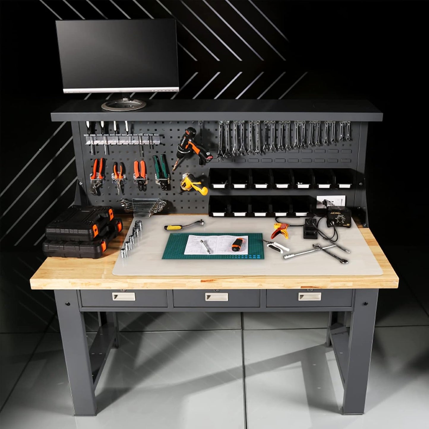 Ewen 31.6x23.5in 2mm Silicone Mats for Kitchen Counter, Extra Large Thick Heat Resistant Bar Mats for Countertop Protector Nonslip Placemat for Air Frye Crafts Work Glass Top Stove Work Translucent