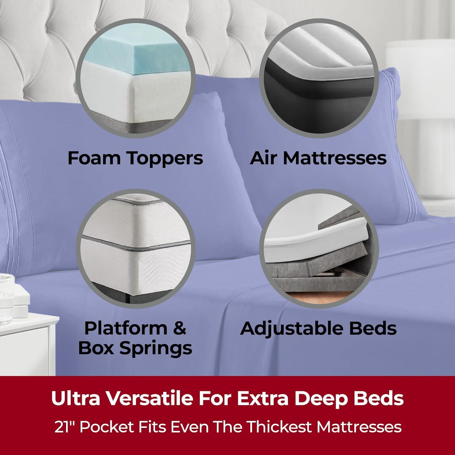 Mellanni Extra Deep Twin Sheets - 3 PC Iconic Collection Bedding - Hotel Luxury, Ultra Soft, Cooling Bed Sheets - Wrinkle, Fade, Stain Resistant (Twin, Royal Blue)