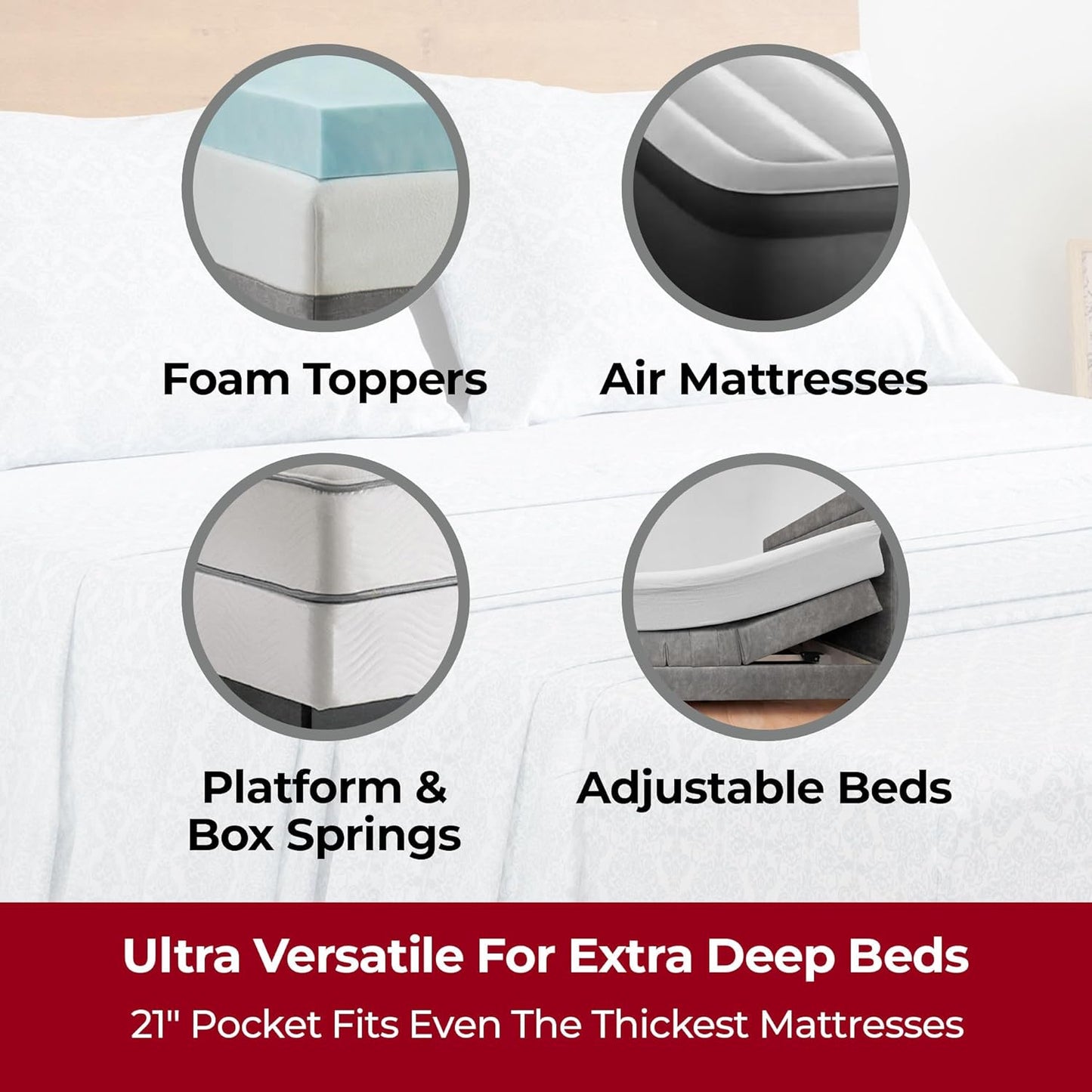 Mellanni Extra Deep Twin Sheets - 3 PC Iconic Collection Bedding - Hotel Luxury, Ultra Soft, Cooling Bed Sheets - Wrinkle, Fade, Stain Resistant (Twin, Laced Sky Blue)