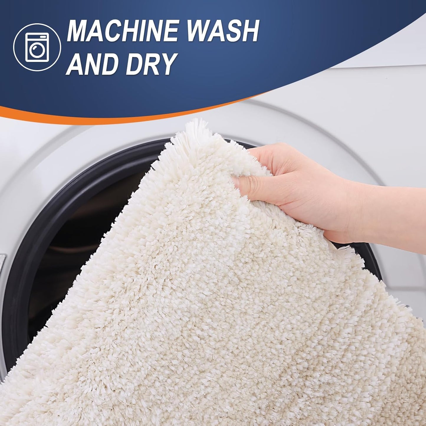 OLANLY Bathroom Runner Rugs 54x24, Extra Soft Absorbent Microfiber Bath Rugs, Rubber Backing, Quick Dry, Washable Bath Mats for Bathroom Floor, Tub and Shower, Home Decor Accessories, Light Beige