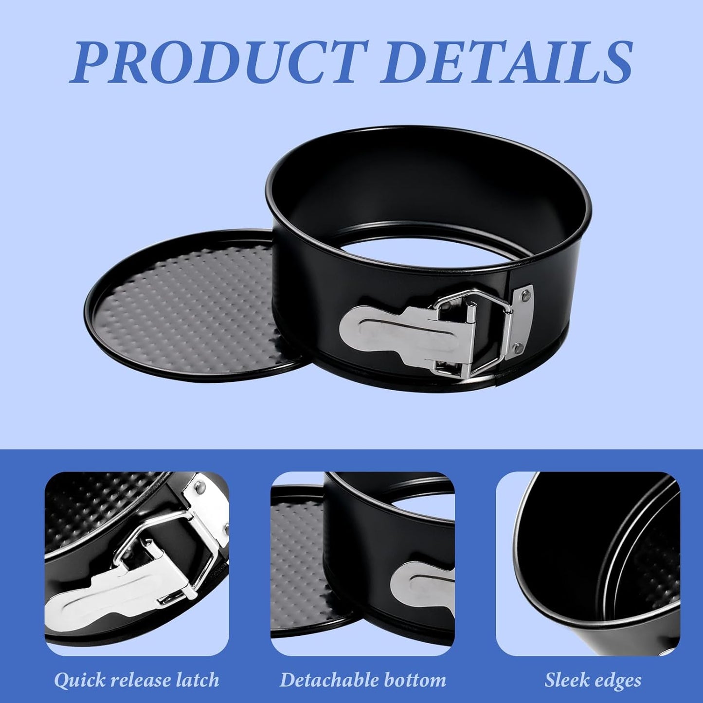 6 Inch Non Stick Spring form Pan with Stainless Steel Spring Buckles,Round Carbon Steel Cake Mold with Removable Bottom for Baking Kitchens and Restaurants (6)