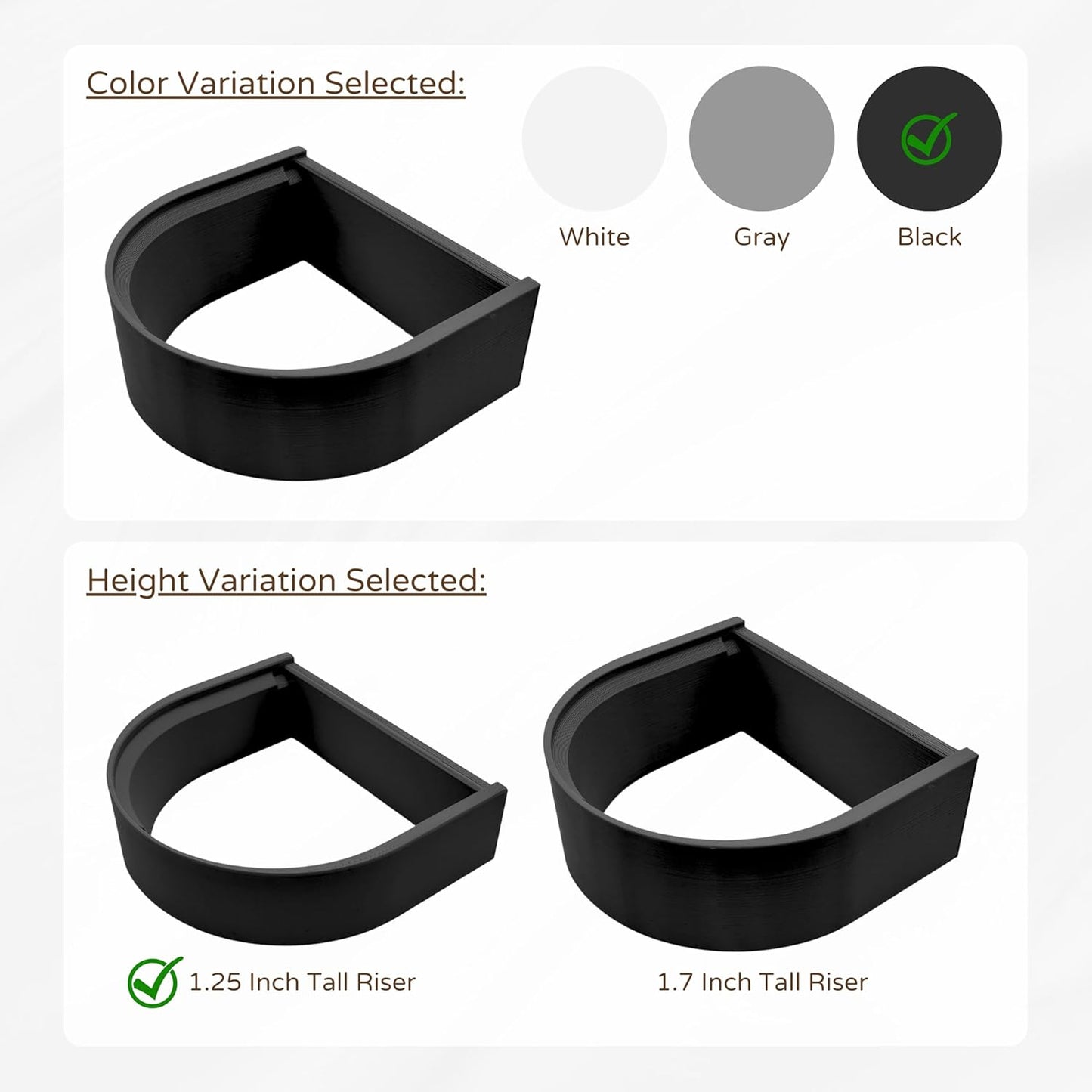 Drip Tray Mug/Cup Riser Made for the Keurig to Reduce Splashes - Riser Only (Black, K-Supreme 1.25 inches Tall)