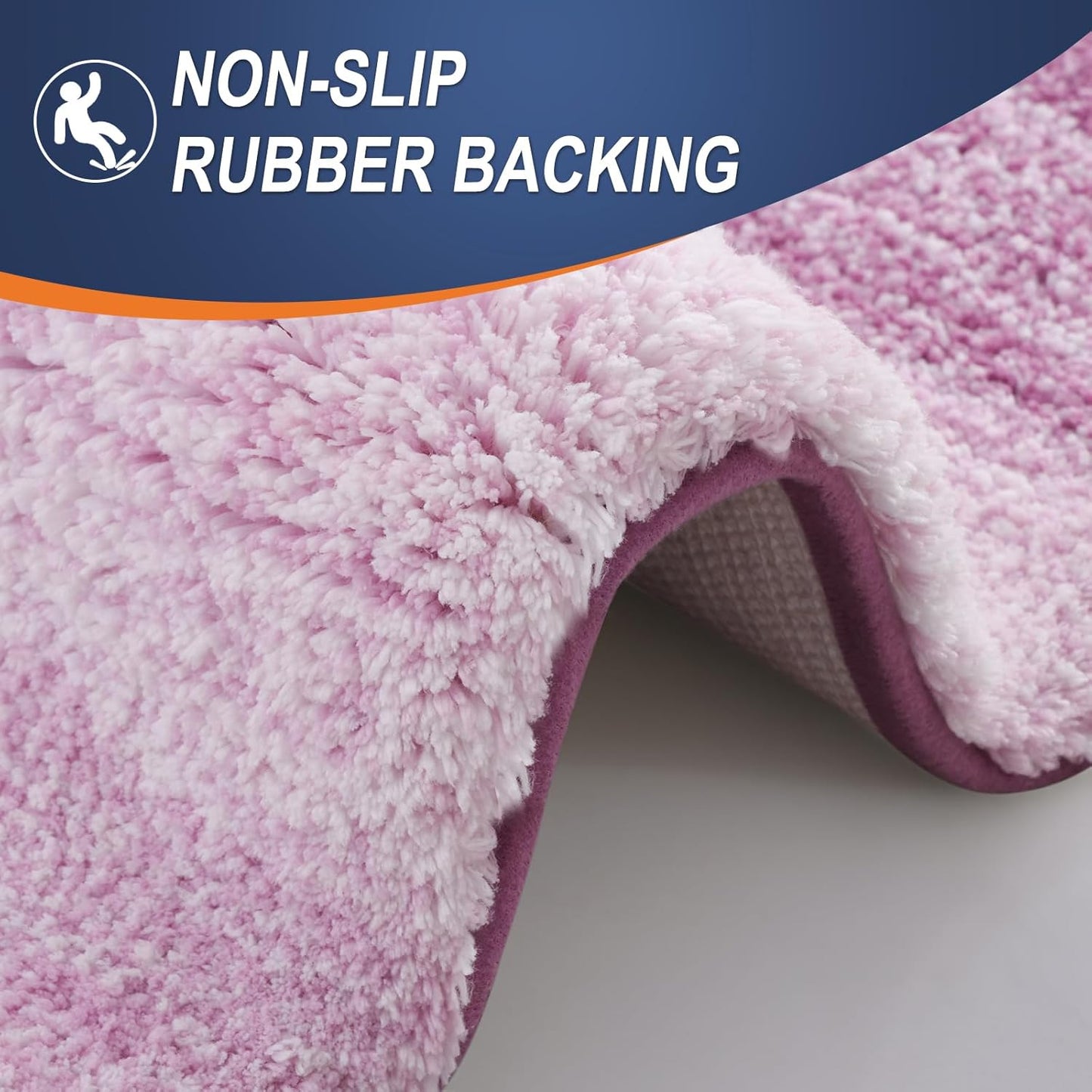 OLANLY Bathroom Rugs Mat 36x24, Extra Soft Absorbent Microfiber Bath Rugs, Rubber Backing, Quick Dry, Washable Bath Mats for Bathroom Floor, Tub and Shower, Home Decor Accessories, Pinkish-Purple