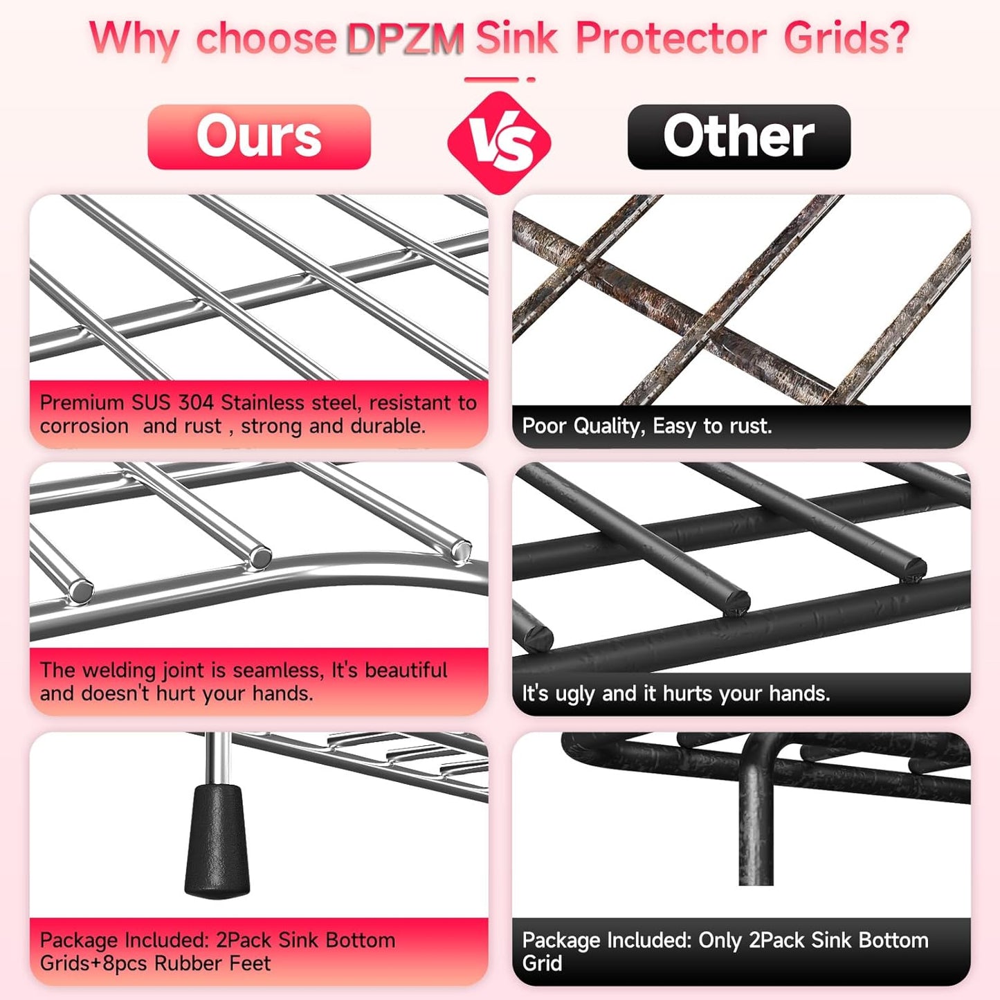 26.18'' x 14.76'' K-6449-ST Stainless Steel Bottom Basin Rack, Sink Protector for Kohler Sink Racks Whitehaven 5827 and K-5826, Includes Left and Right Racks