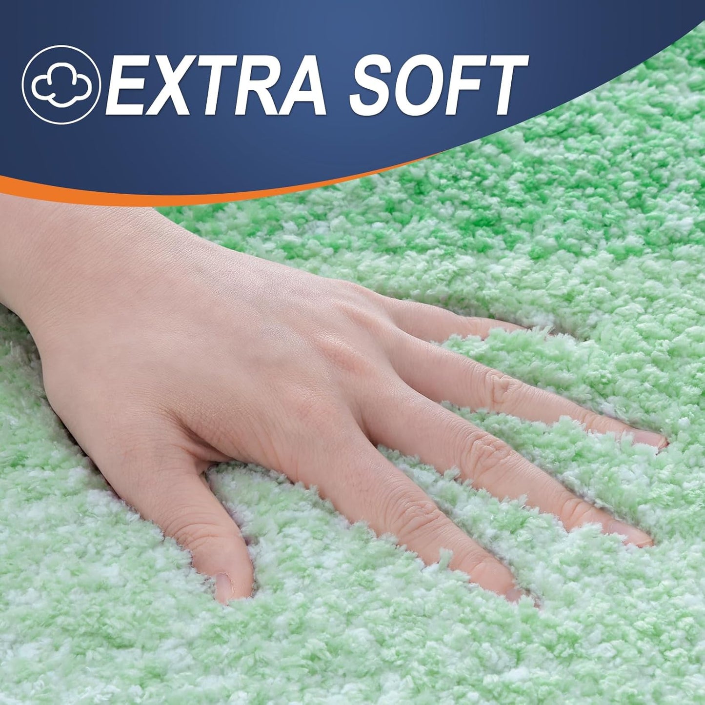 OLANLY Bathroom Rugs Mat 36x24, Extra Soft Absorbent Microfiber Bath Rugs, Rubber Backing, Quick Dry, Machine Washable Bath Mats for Bathroom Floor, Tub and Shower, Home Decor Accessories, Green