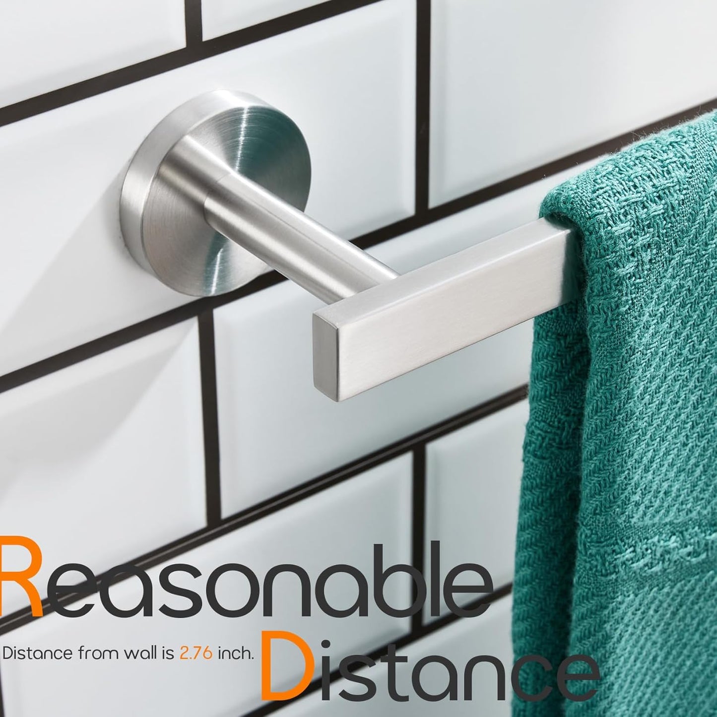 Bath Towel Rings Bathroom Towel Holder Modern Small Hand Towel Bars 2 Pack Stainless Steel Wall Mounted Brushed Nickel AN3001BR-P2