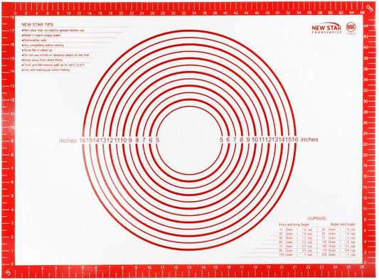 New Star 1029024 Non-Slip Silicone Pastry Mat, Extra Large with Measurements, 20x28'', NSF International Certified