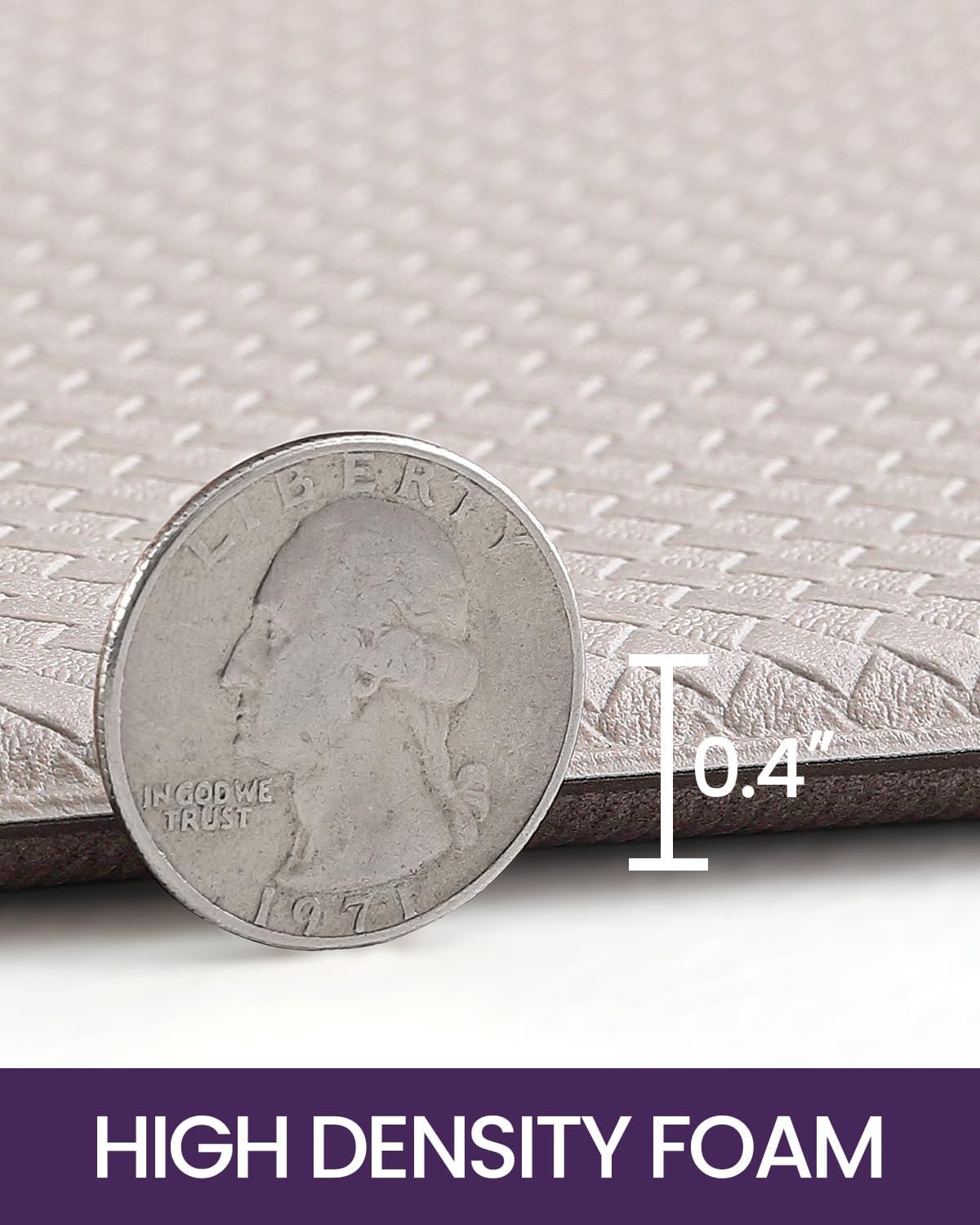 DEXI Kitchen Floor Mats Cushioned Anti Fatigue, 23x59, Large Long Standing Runner Rug Waterproof, Comfort Memory Foam Padded for Front Sink Laundry, Beige White