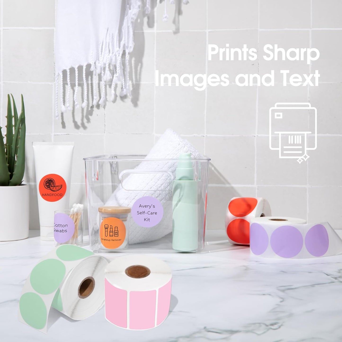 Spartan Industrial - 2" Direct Thermal Circle Labels - Orange Round Stickers for Color Coding, Inventory Tags, and More (2 Rolls, 750/Roll)