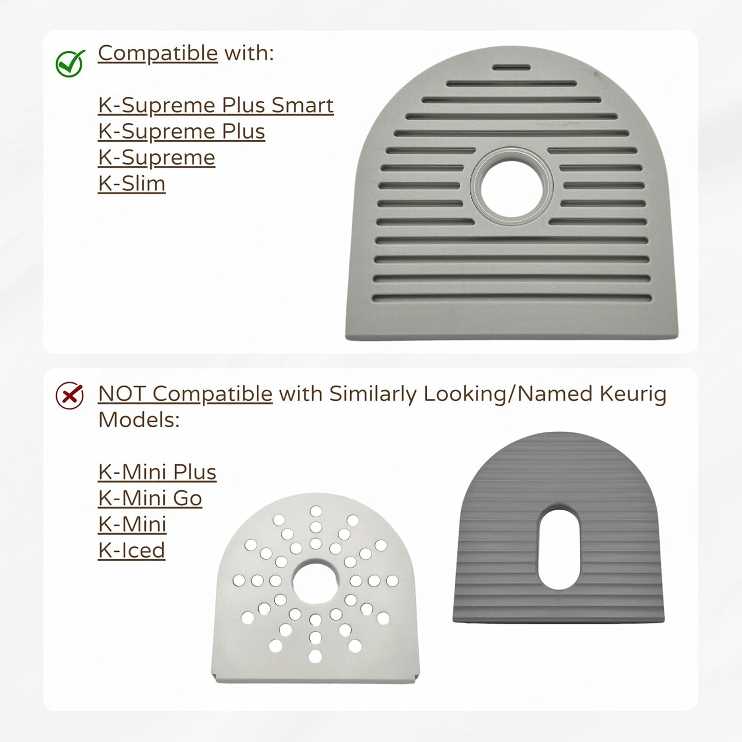 Drip Tray Mug/Cup Riser Made for the Keurig to Reduce Splashes - Riser Only (Gray, K-Supreme 1.25 Inches Tall)