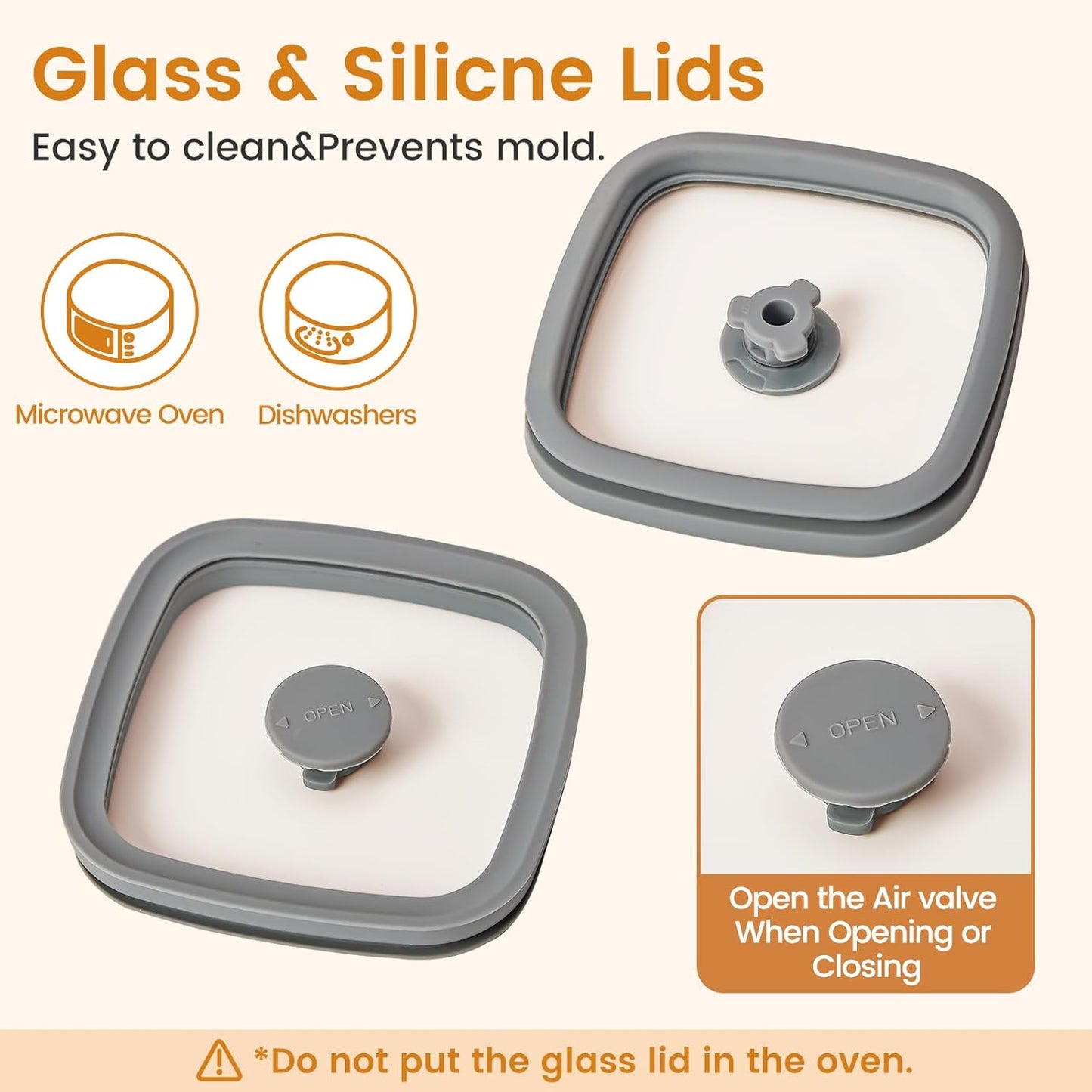 Square Glass Food Storage Jars with Lids[Set of 5], Perfect for Pasta, Cookies, Nuts, Coffee, Cereal, Flour,Organize Your Kitchen with these BPA-Free Glass Jars with Silicone Lids