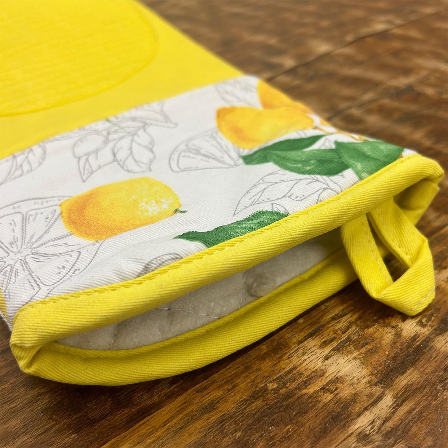 Delaney Silicone Oven Mitts Set - Extra Long, Heat Resistant Kitchen Gloves, Non-Slip Holders for BBQ, Baking, Cooking Essentials, Yellow Citrus, Kitchen Decor, Oven Gloves, New Home Gifts
