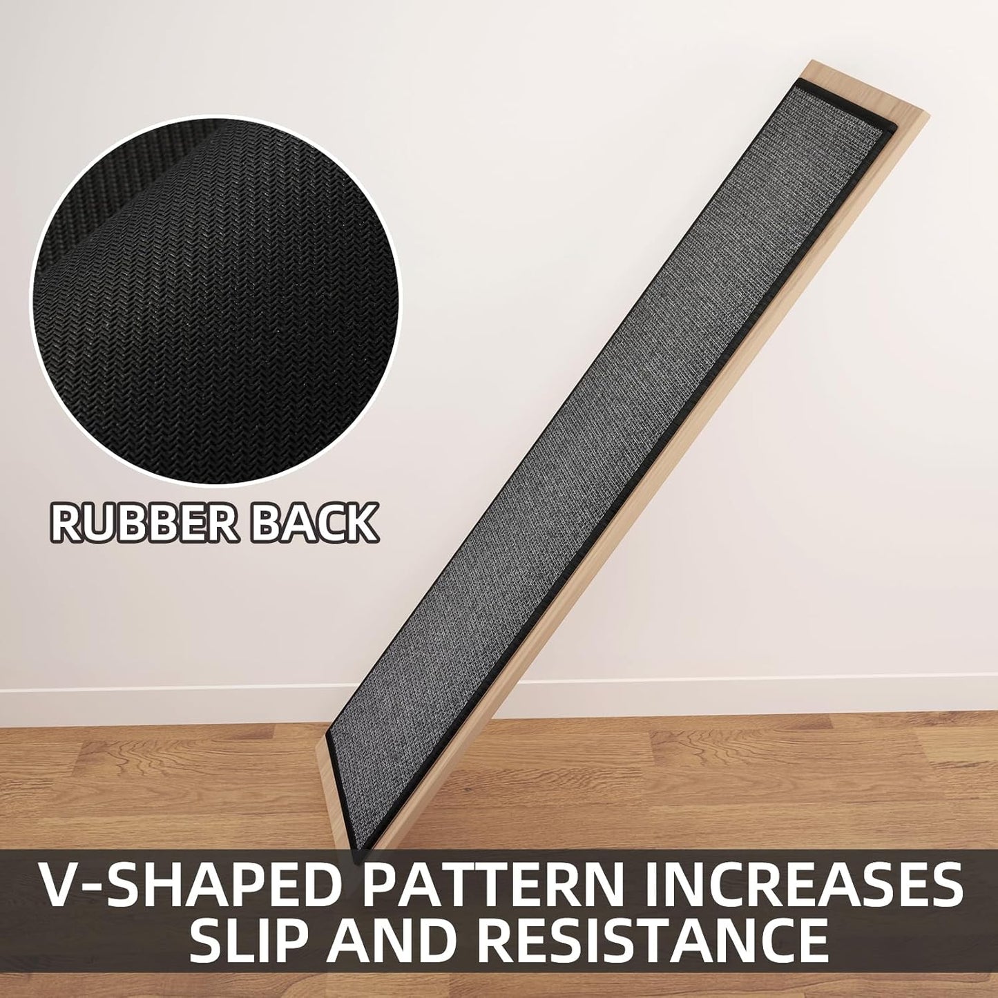 Kitchen Mat Set of 2 PCS, Cushioned Non Slip Rugs for Kitchen Floor, Absorbent Runner Comfort Standing Mats Washable for Kitchen, Office, Home, 17.3"x47"+17.3"x30" (Black)