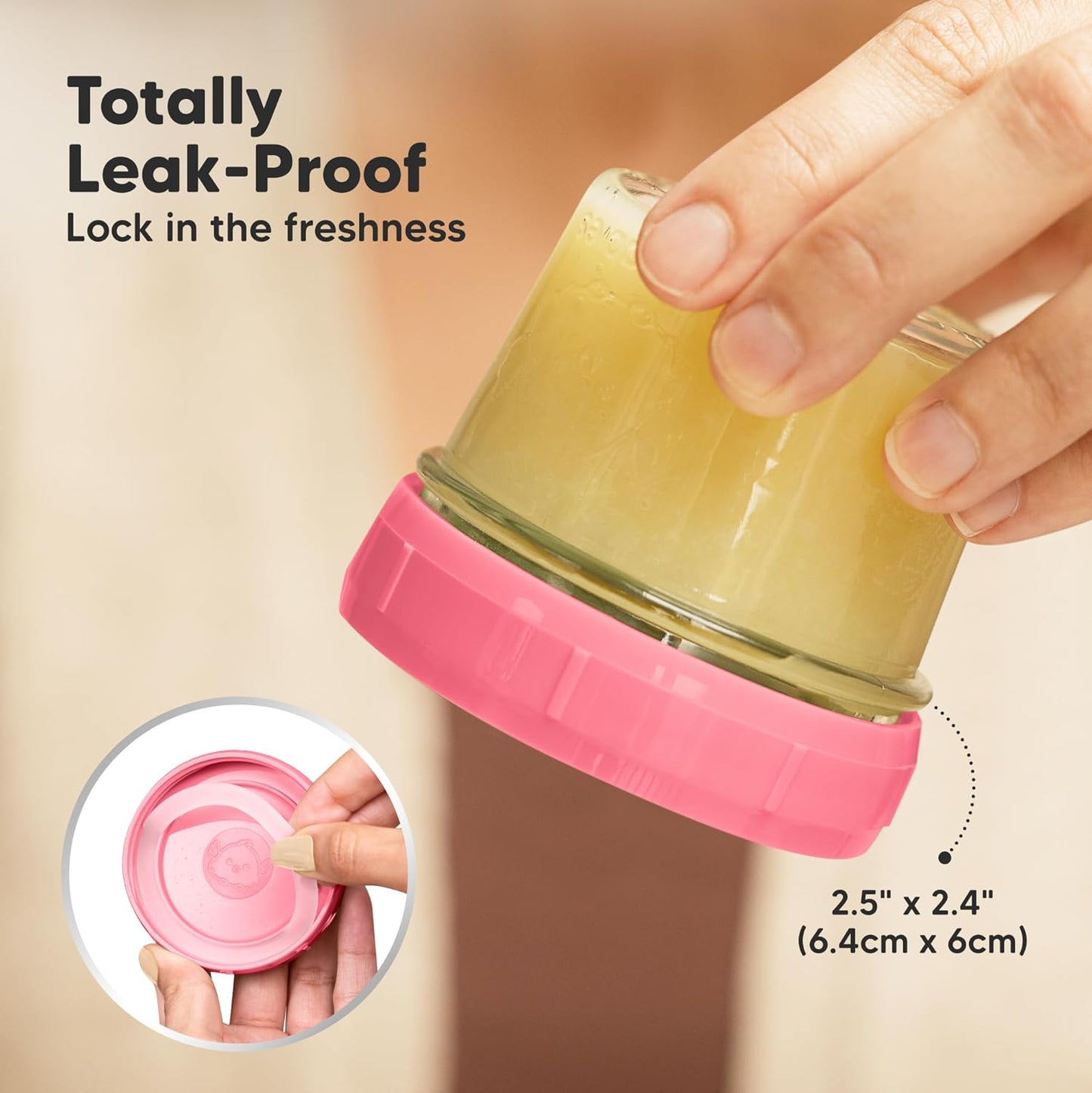 KeaBabies 12pk 4oz Glass Baby Food Containers with Lids - Leak-Proof, Microwavable Small Glass Jars, Baby Purees & Toddler Snack Storage Containers, BPA-Free, Dishwasher & Freezer Safe (Sunset)