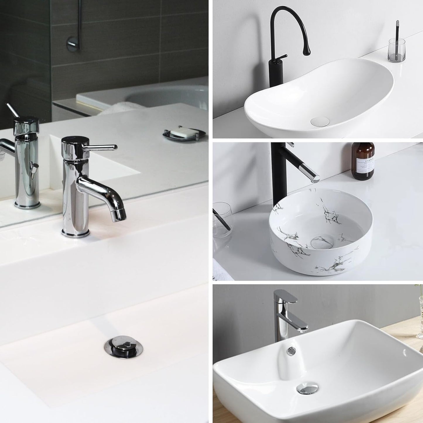 Universal Bathroom Sink Stopper in Brass, 1.04-1.97 Inch Pop Up Basin Sink Drain Stopper, Sink Drain Strainer with Anti Clogging Filter Hair Catcher, Brushed Nickel