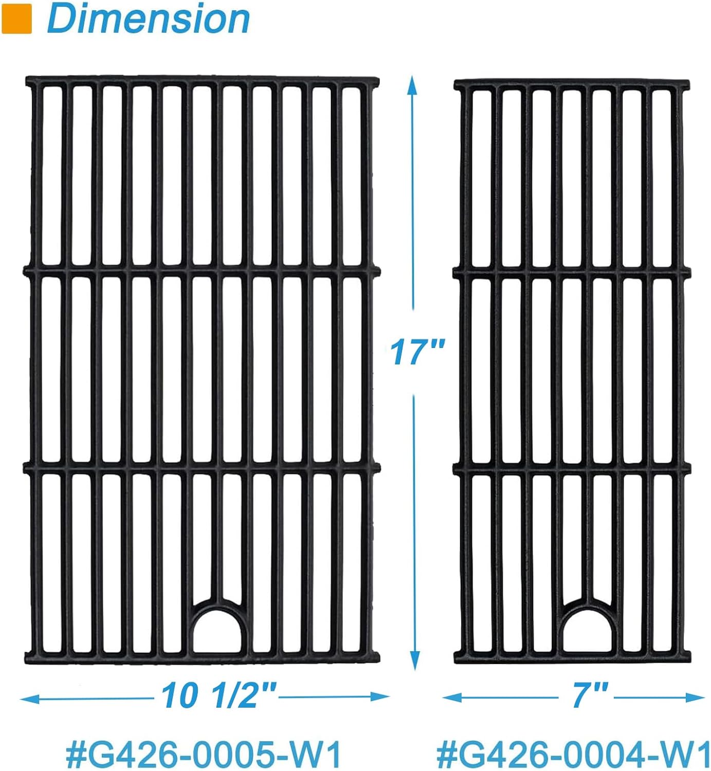 Grill Parts for Charbroil Performance 2-Burner 463630021 463660421 463655621 463630422 463654022, 17 inch Cooking Grate, Burner and Heat Plate Parts for Charbroil Grill Replacement Parts
