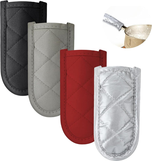 Patelai 4 Pieces Pan Handle Covers Heat Resistant, Hot Handle Holders Non Slip Pan Sleeves Cast Iron Skillet Holder Covers for Home Kitchen Cooking Tools (Elegant Styles)